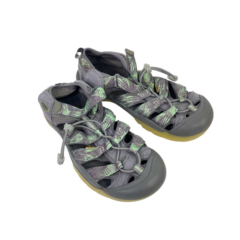 KEEN Women’s Sport Sandals Shoes Sz 5 Grey w/Green Accents Washable EUC Non Mark